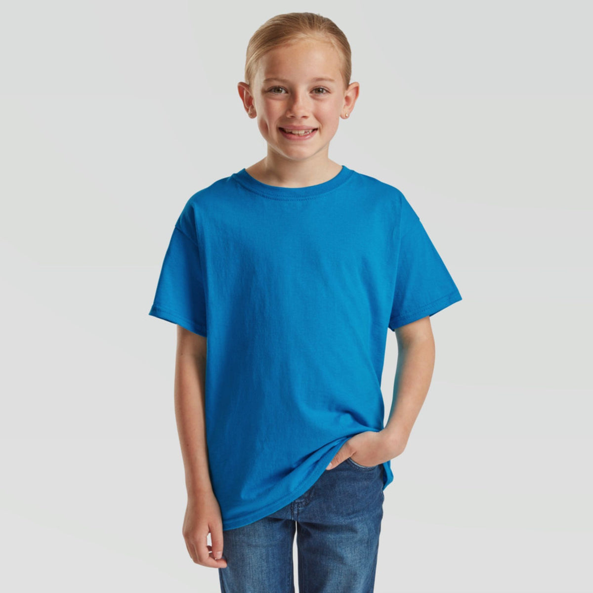 Tricou Fruit Of The Loom Valueweight Copil Azul Azure