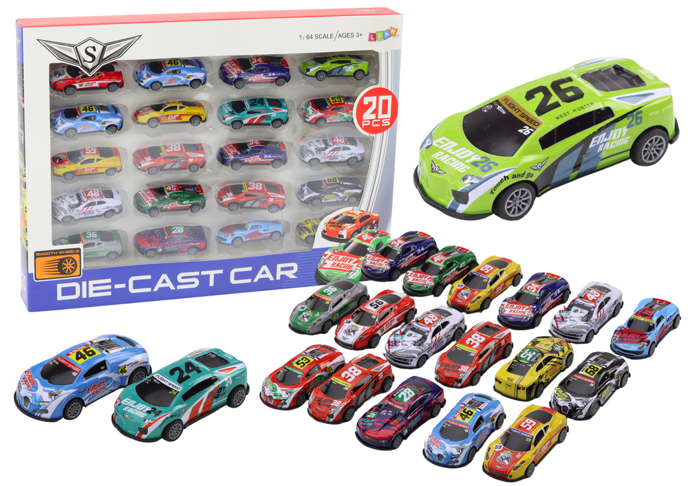 Set Spielzeugautos Spring Springs Sport-Rennwagen 1:64 20-tlg.