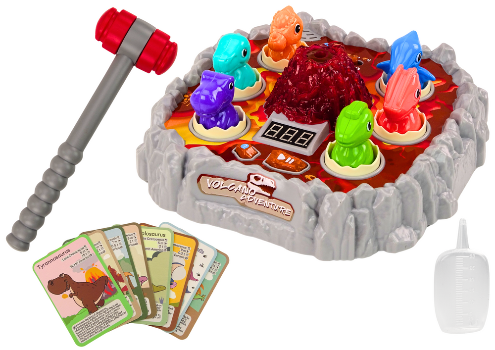 Arcade Game Wac A Mole Dinosaurs Volcano Smoke Effect Lights Sounds