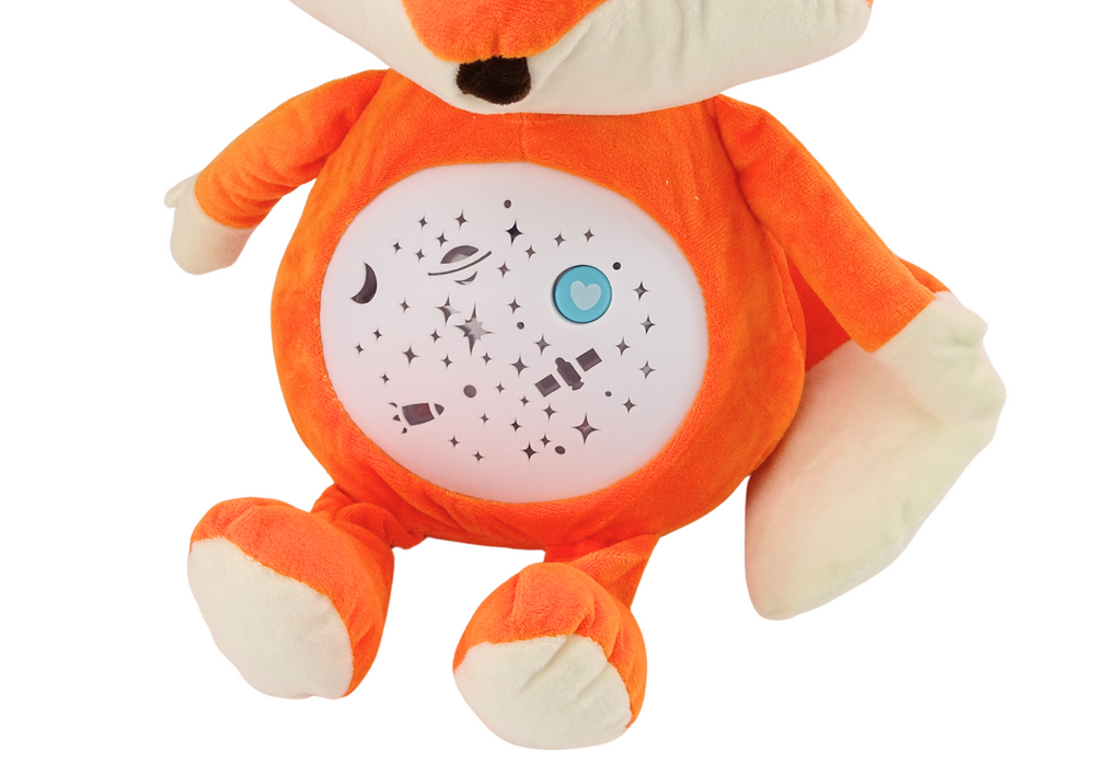 Plush Teddy Bear Sleeping Lights Sounds Night And Day Mode Fox