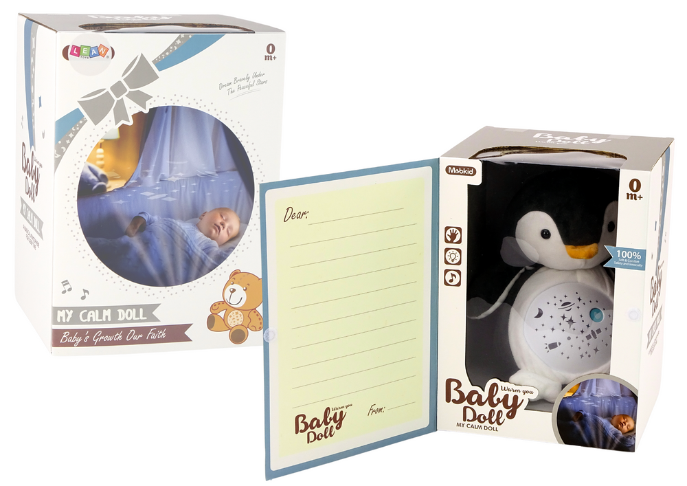 Teddy Bear Sleeping Lights Sounds Night And Day Mode Penguin