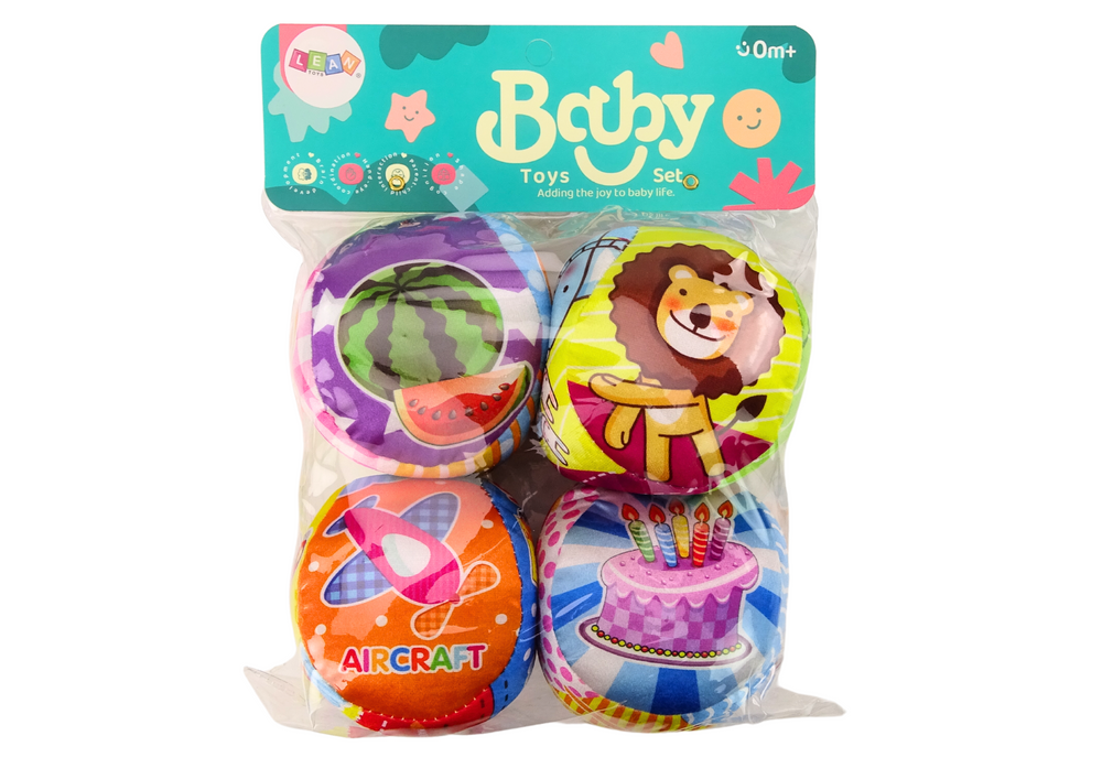 Soft Balls Colorful Educational Rattle Balls 4 Pcs. Set