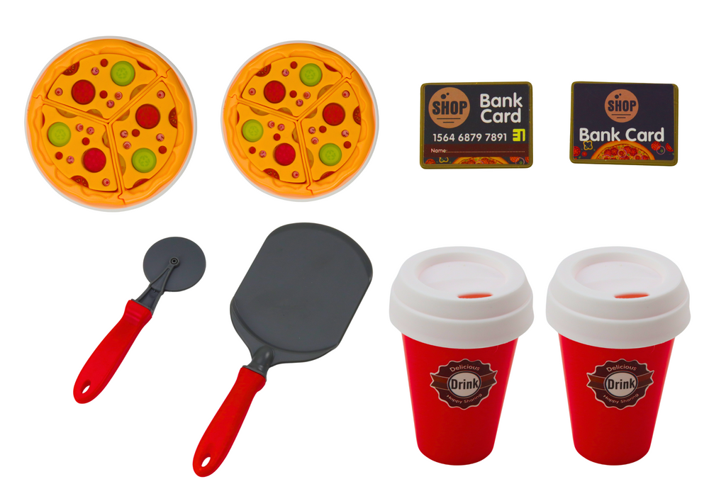 Set Shop Pizza Coffee Maker Drinks Cash Register