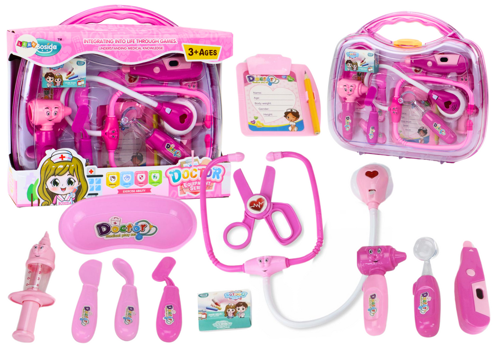 Little Doctor Medical Kit In Suitcase Lights Sounds Pink