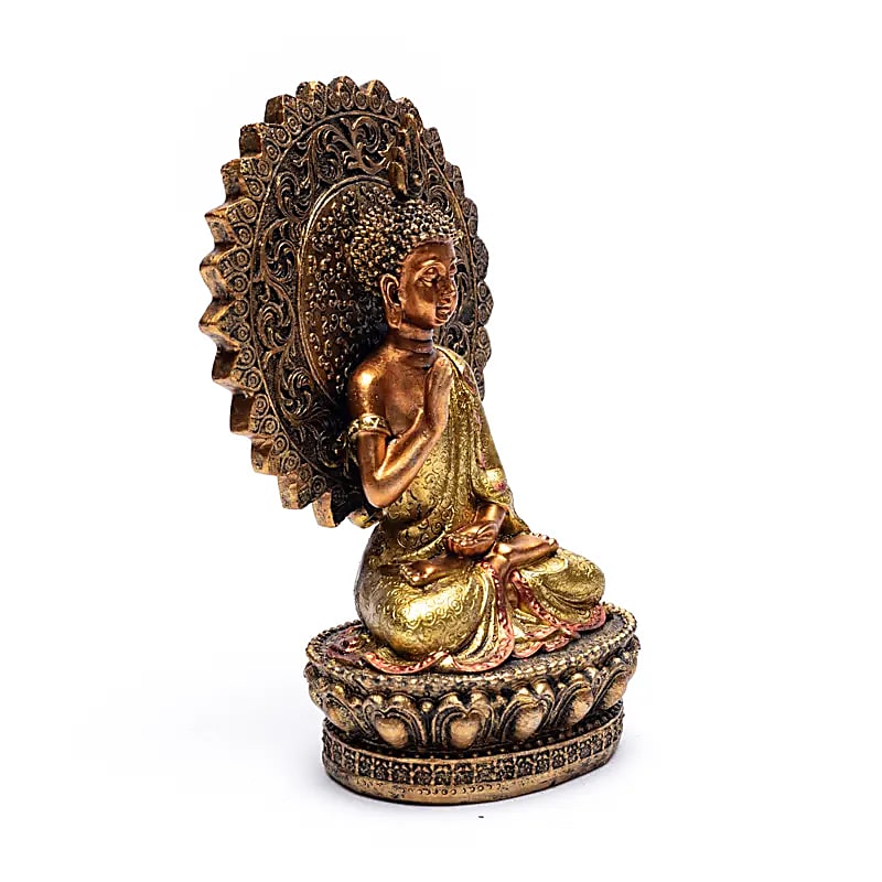 Buddha Ujištění S Aurou A Trůnem - 356 G; 12,8 x 8 x 18,5 cm