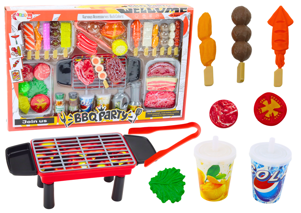Set Party Grill Food Drinks Vegetables 40 Elements