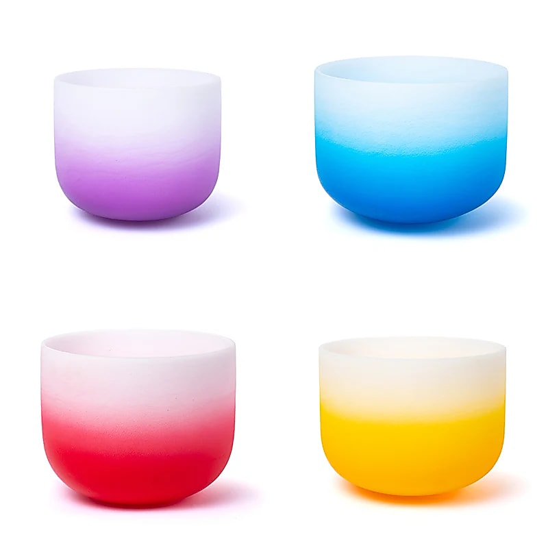 Set 7 boluri de cristal Aria Gradient Design 432 Hz + 2 pungi - 20-25cm