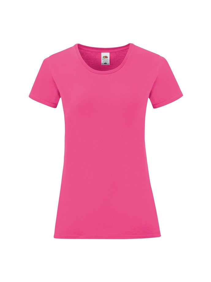 T-shirt da donna Fruit Of The Loom Iconic 150 T Fucsia