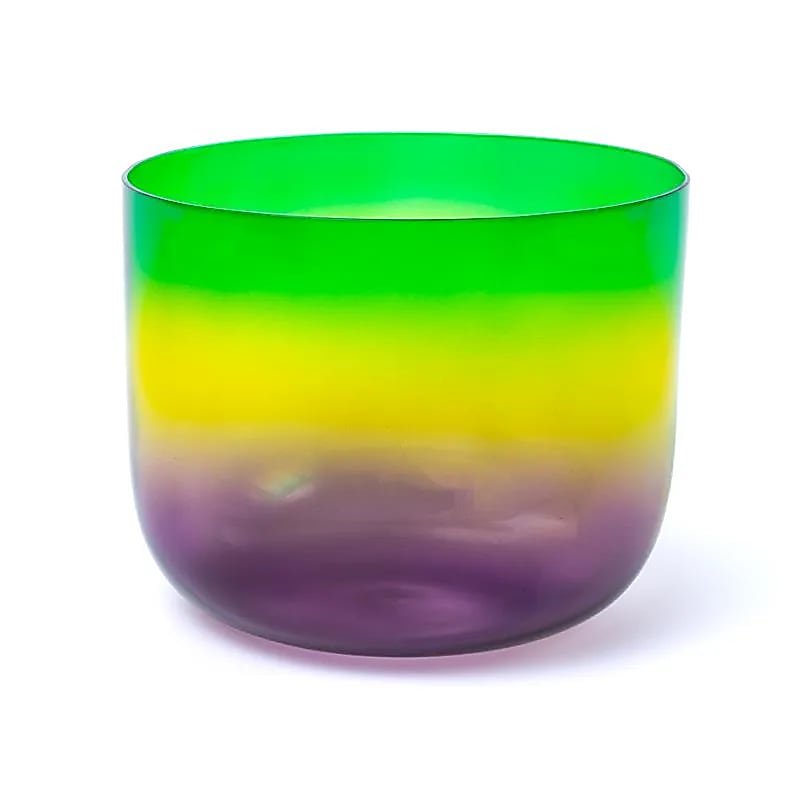 Cuenco tibetano de cristal Clear Rainbow Ftone 432 Hz + bolsa - 20 cm