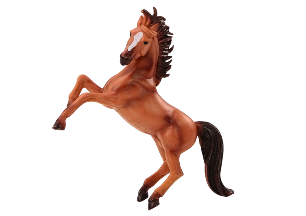 Horse Figurine Brown Gray Horse Standing Stable Farm Cute Horse