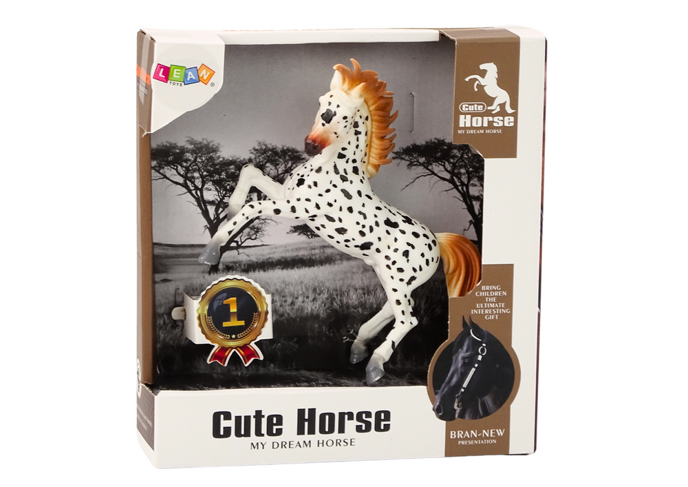 Horse Figurine White Horse With Polka Dots Standing Stable Farm Cute Horse