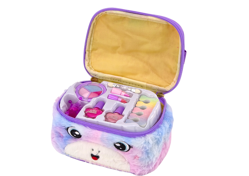 Beauty Set In Plush Cosmetic Bag Unicorn Nail Polish Shadows
