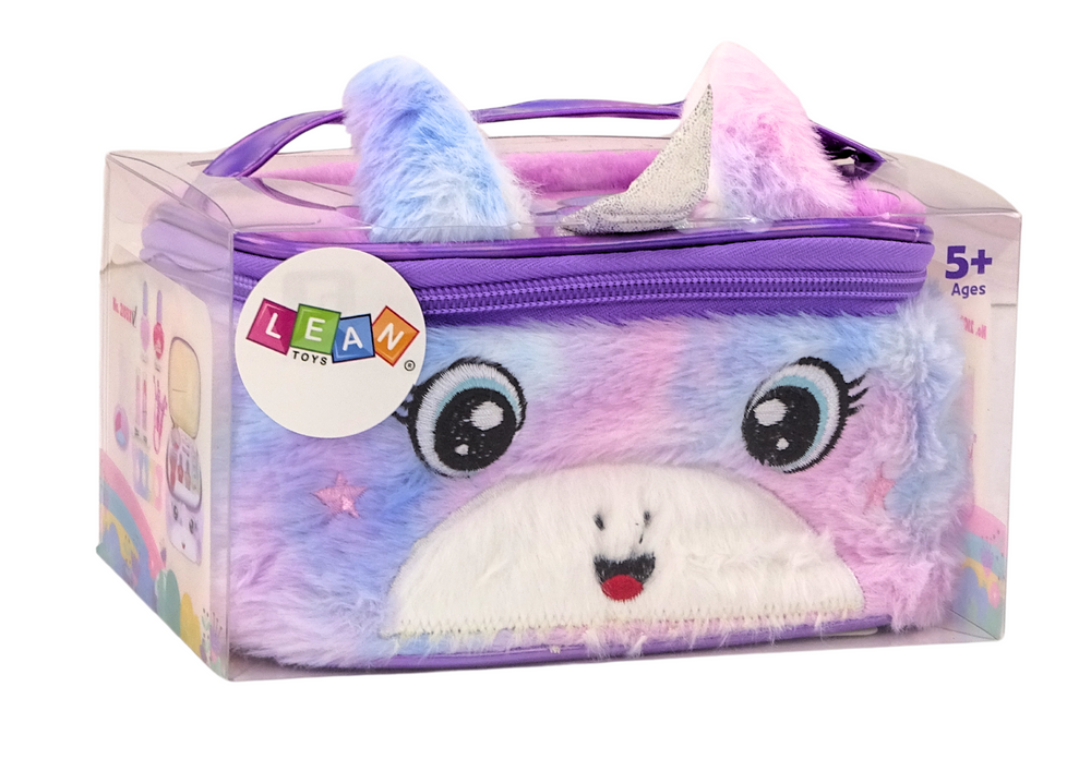 Beauty Set In Plush Cosmetic Bag Unicorn Nail Polish Shadows