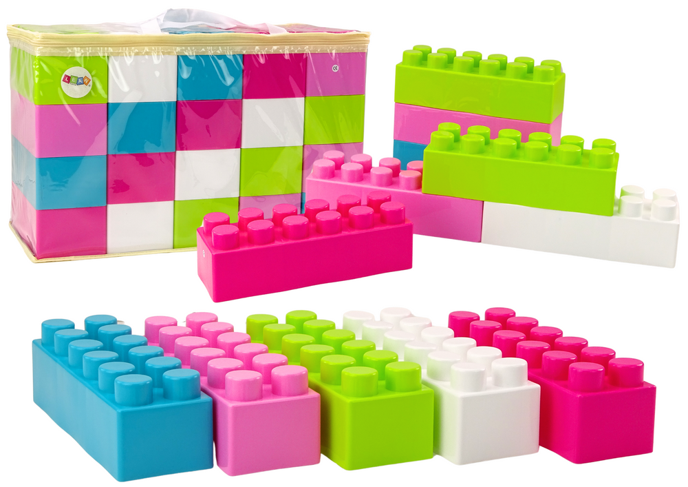 Large Oblong Construction Blocks In A Bag Colored Stickers 20 Pcs