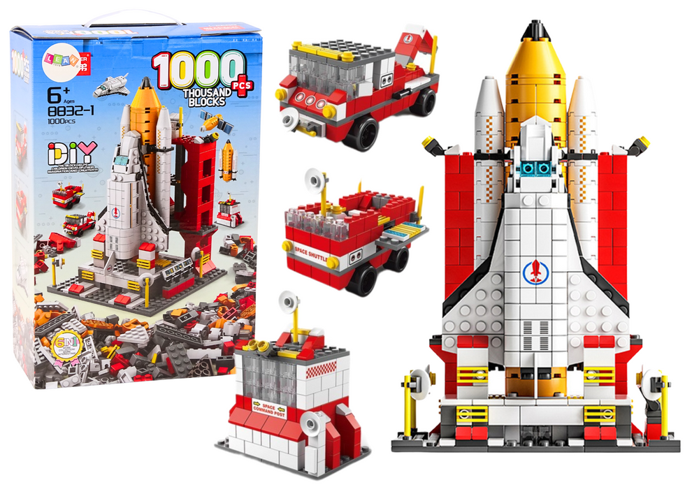 Construction Bricks Space Rocket 6in1 Space Vehicles 1000 Pcs.