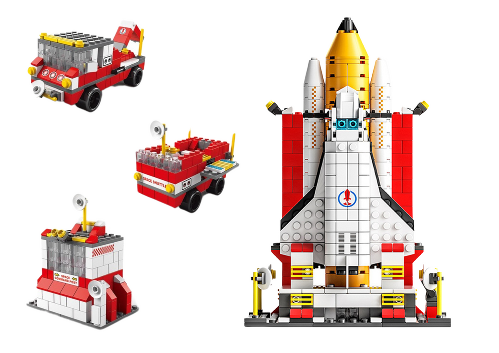Construction Bricks Space Rocket 6in1 Space Vehicles 1000 Pcs.