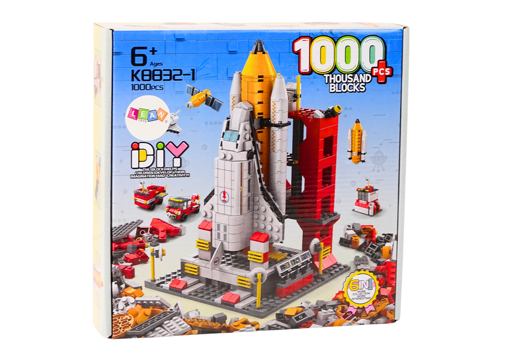 Construction Bricks Space Rocket 6in1 Space Vehicles 1000 Pcs.