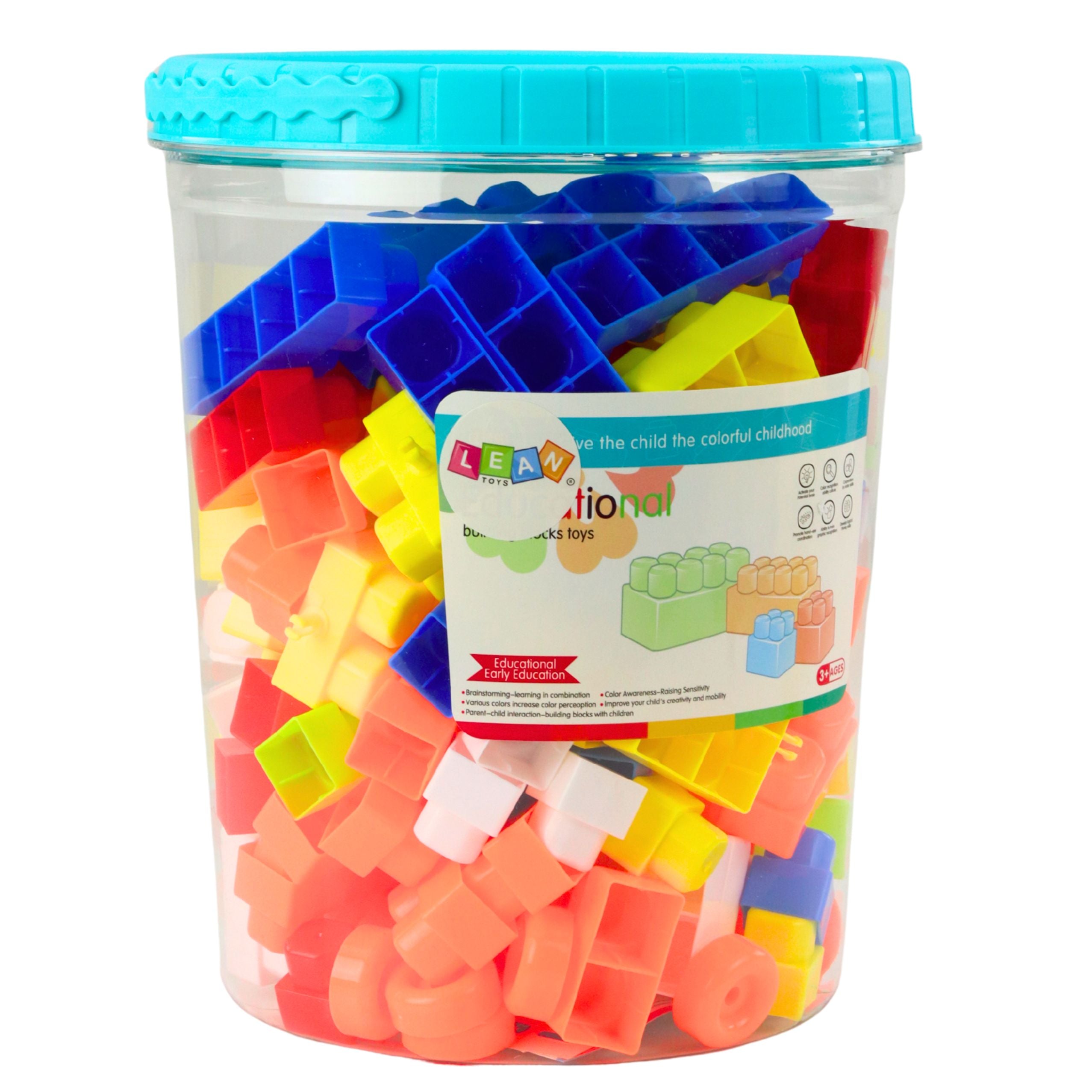 Blocks In Bucket Educational Large Construction Set Colorful 160 Pcs.