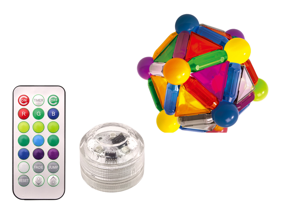 Magnetic Blocks With Light In A Box Of 154 Elements