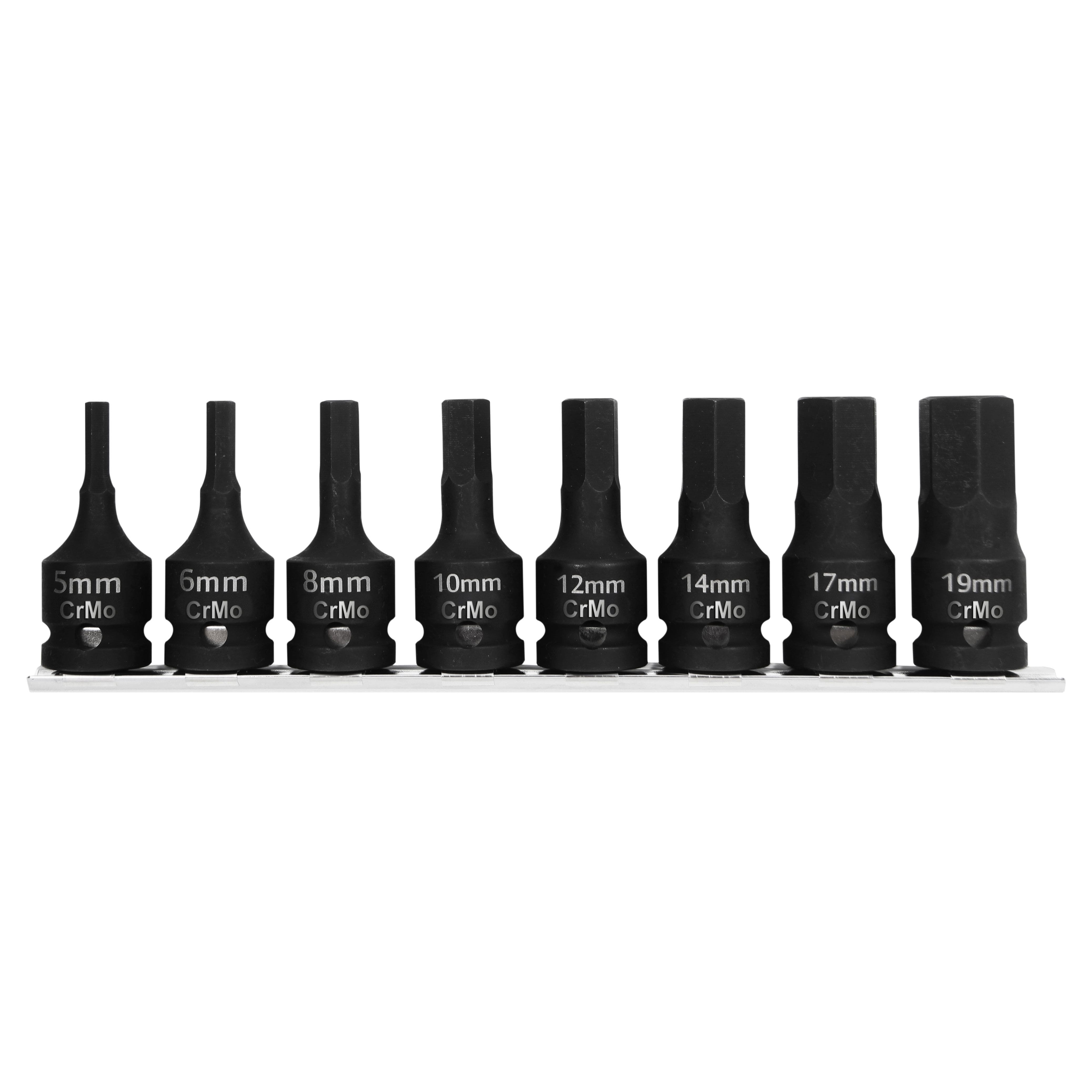 Комплект ударни накрайници 1/2 шестостенни 8 части 5-19 mm Proline