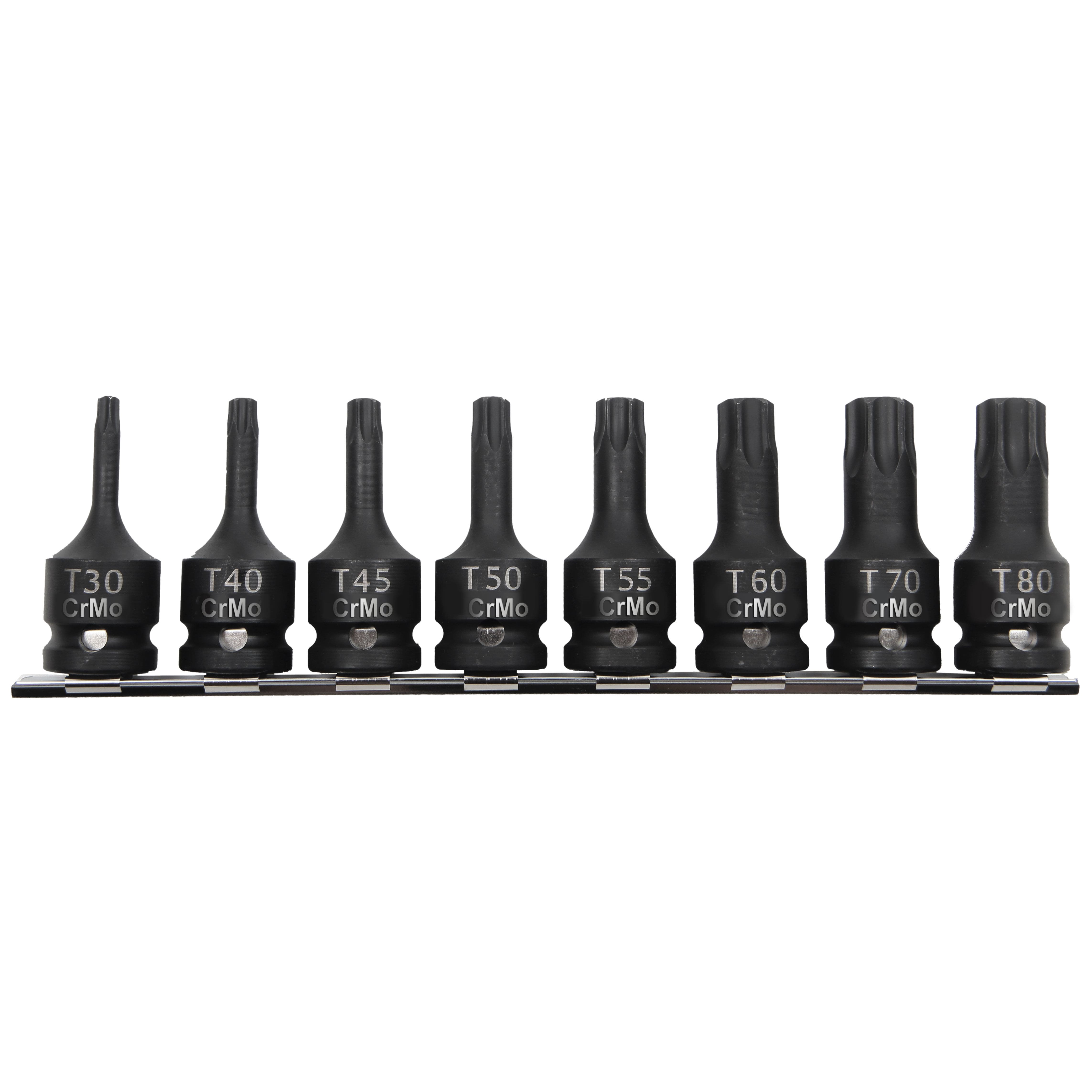 Schlagschrauber-Bitsatz 1/2 Torx T30-t80 8-teilig Proline