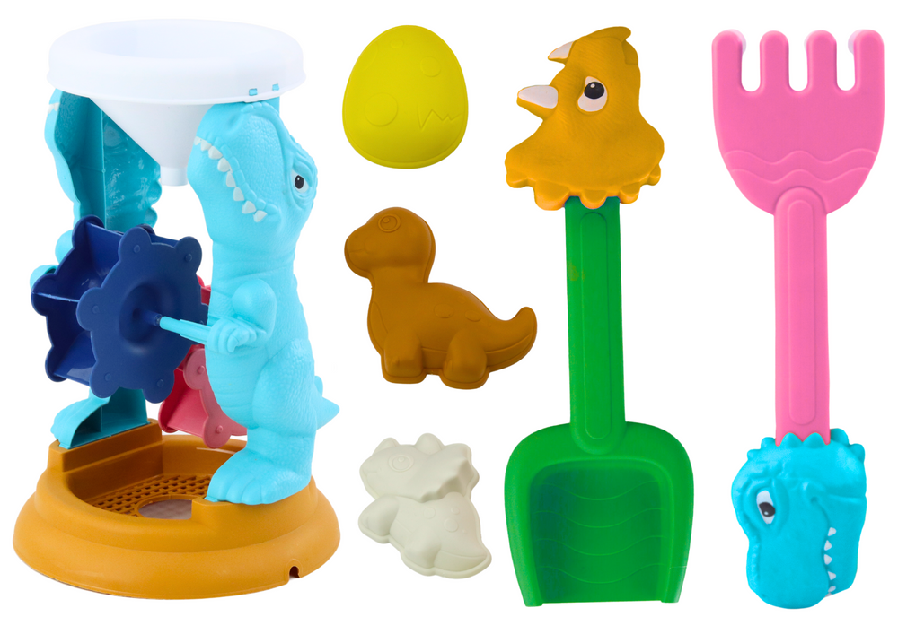 Sand Toy Set Grinder Spatula Rake Molds Dinosaurs