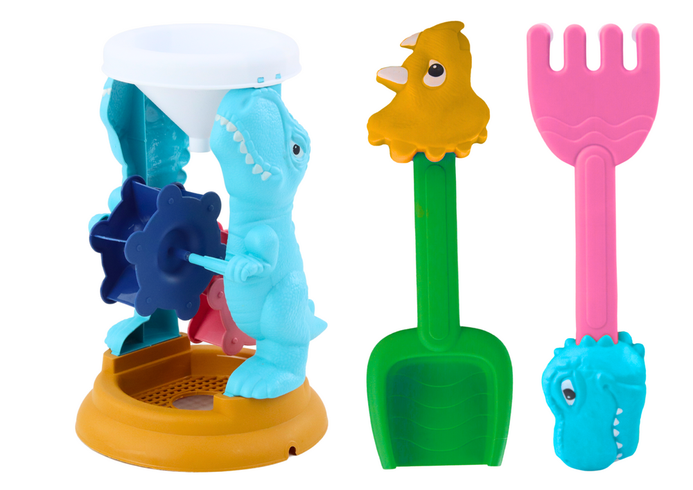 Sand Toy Set Grinder Spatula Rake Molds Dinosaurs