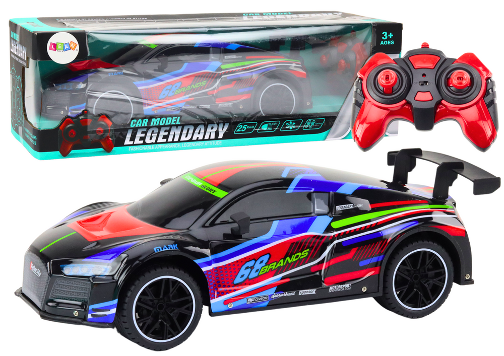 Rc Sports Car 1:10 25km/h Lights Black