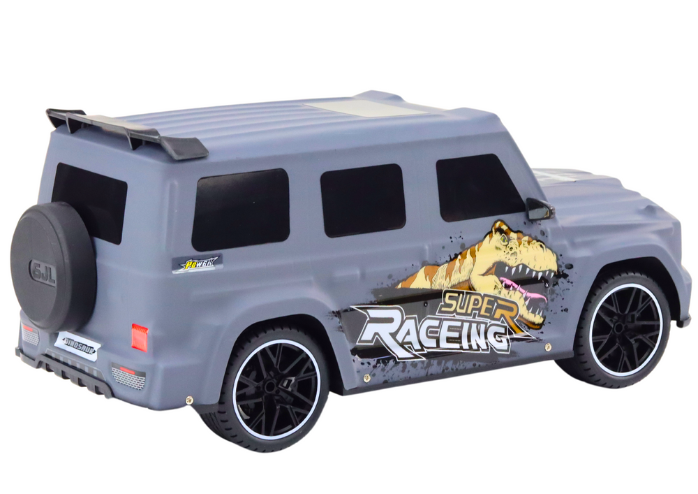 Rc Remote Control Car With Dinosaur 1:10 Scale Gray