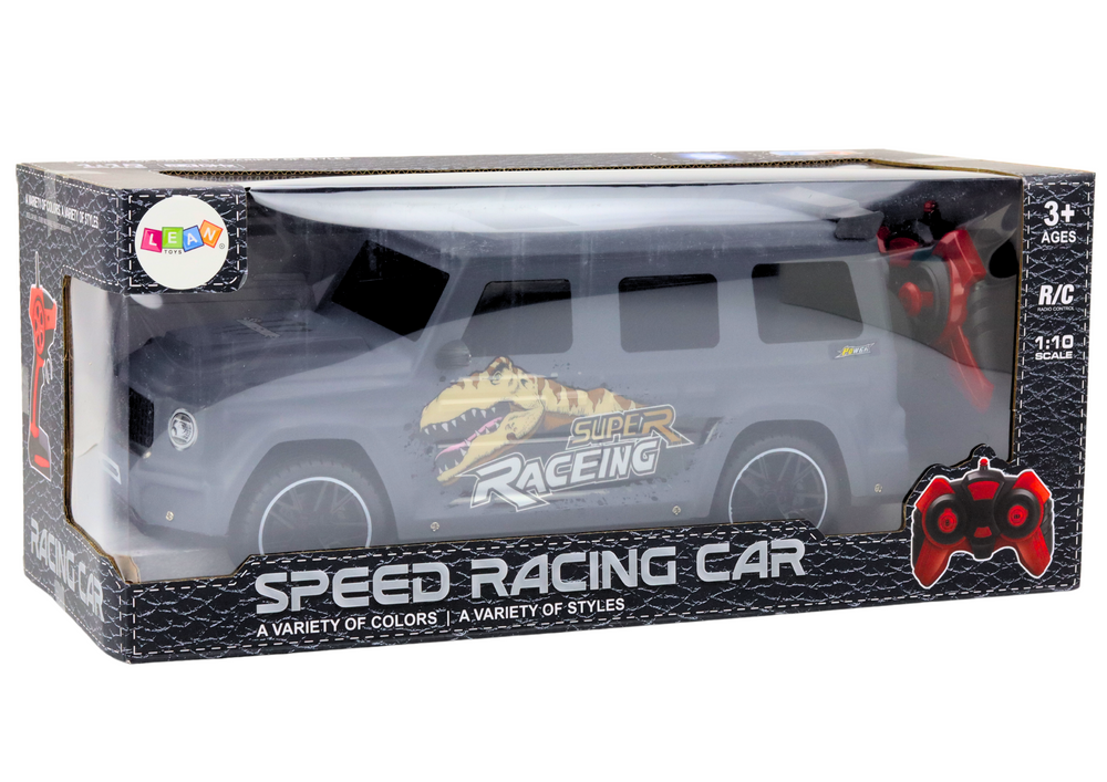 Rc Remote Control Car With Dinosaur 1:10 Scale Gray