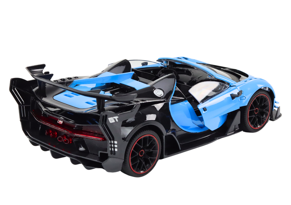 Carro esportivo com controle remoto Rc 1:12 abrindo portas azuis