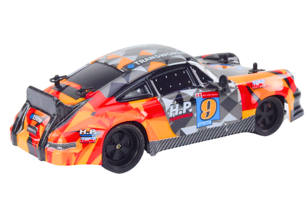 Rc Remote Control Car 1:18 Rubber Wheels Drift Orange