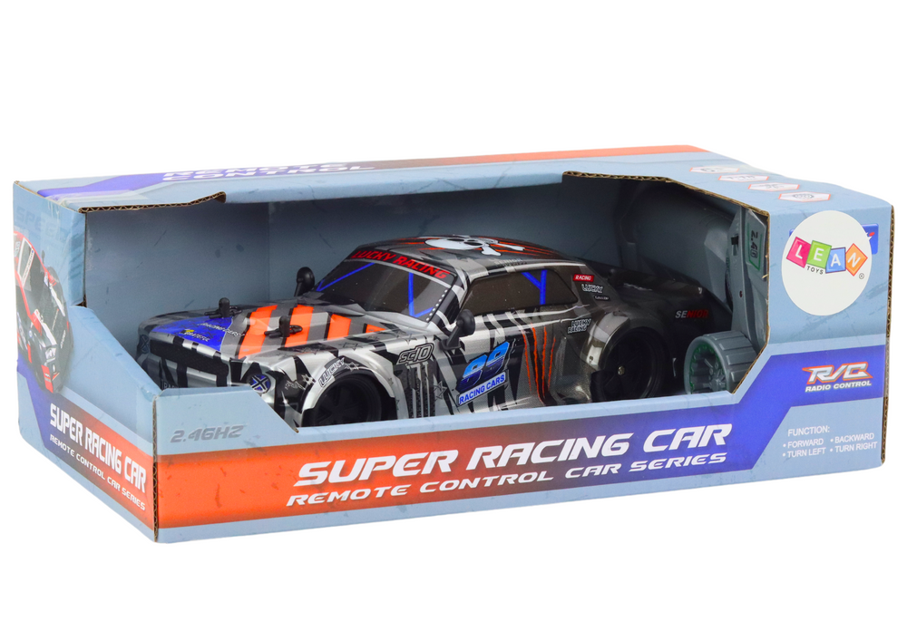 Remote Controlled Sports Car Rc 1:18 Gray