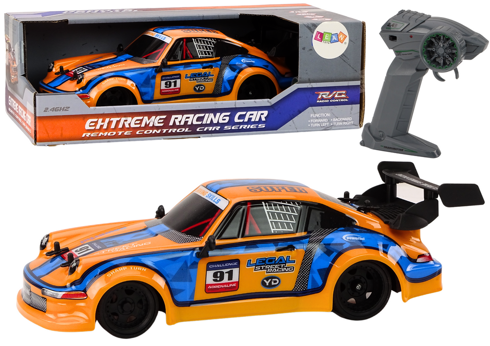 Rc Remote Control Car 1:16 Rubber Wheels Drift Orange