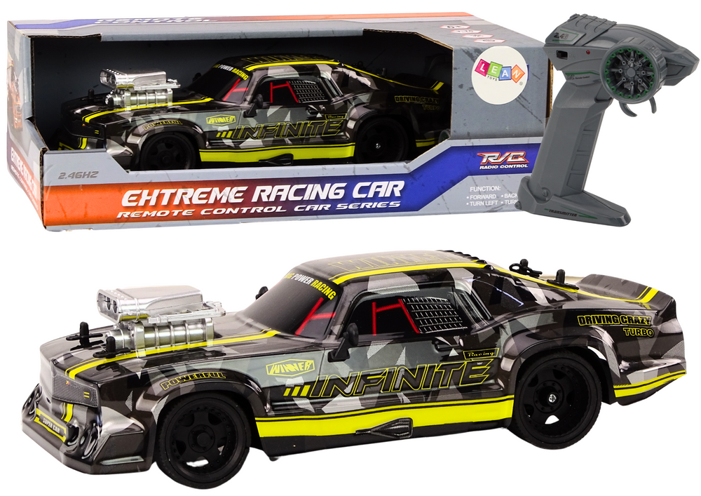 Rc Remote Control Car 1:16 Rubber Wheels Drift Black