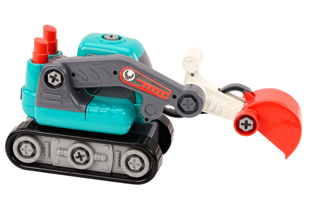Cartoon Crawler Excavator For Turning Diy Turquoise