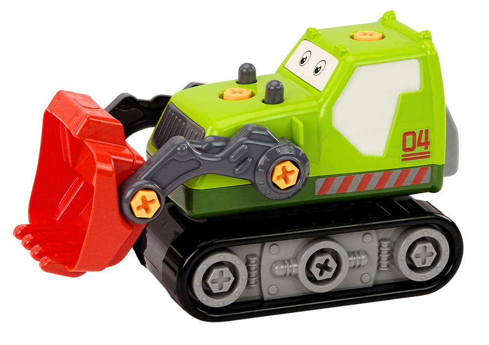 Cartoon Crawler Excavator To Disassemble Diy Green