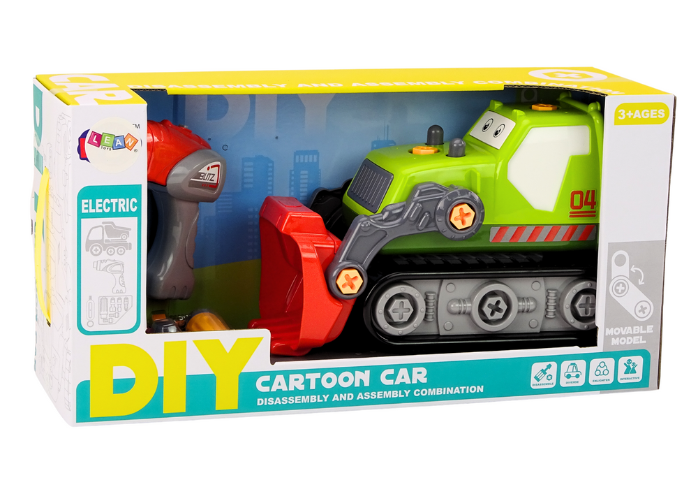 Cartoon Crawler Excavator To Disassemble Diy Green