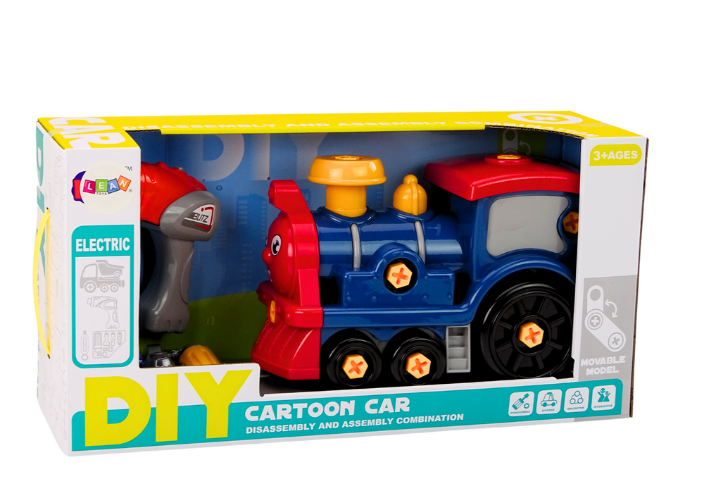 Cartoon Turning Locomotive Diy Navy Blue