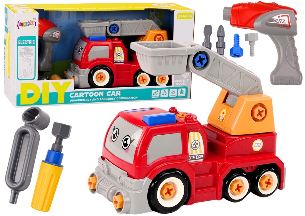 Cartoon Boom Truck na demontáž Diy Red
