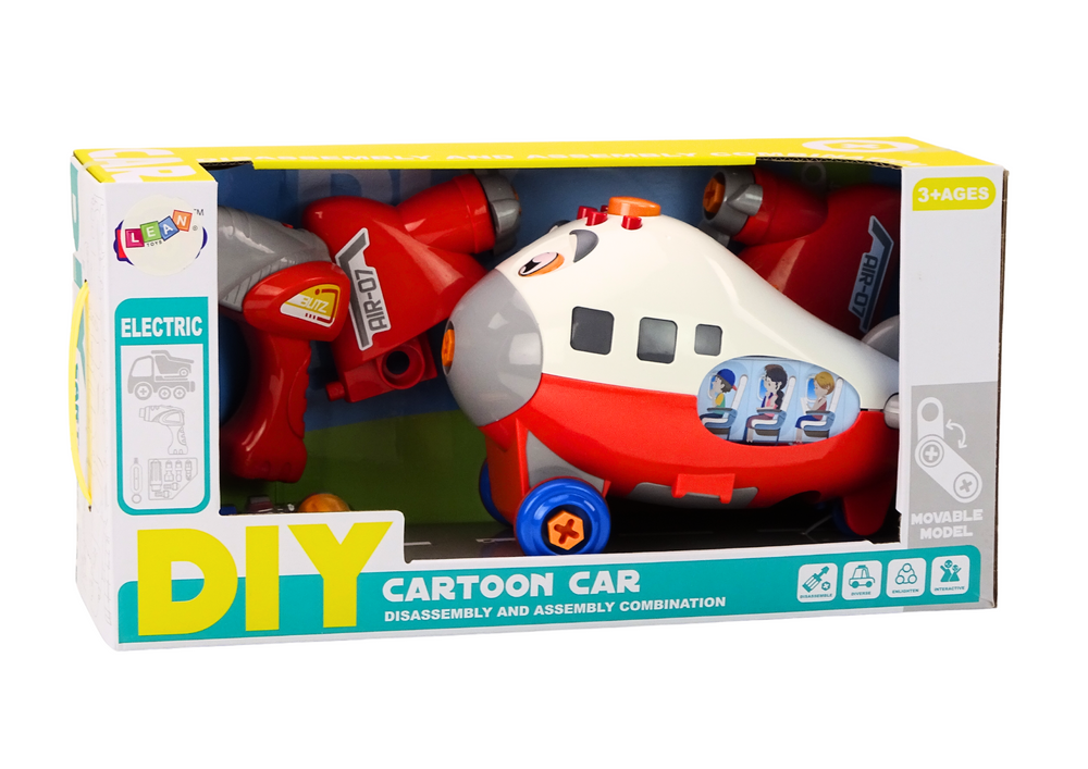 Cartoon Airplane Twisting Wings Diy Red