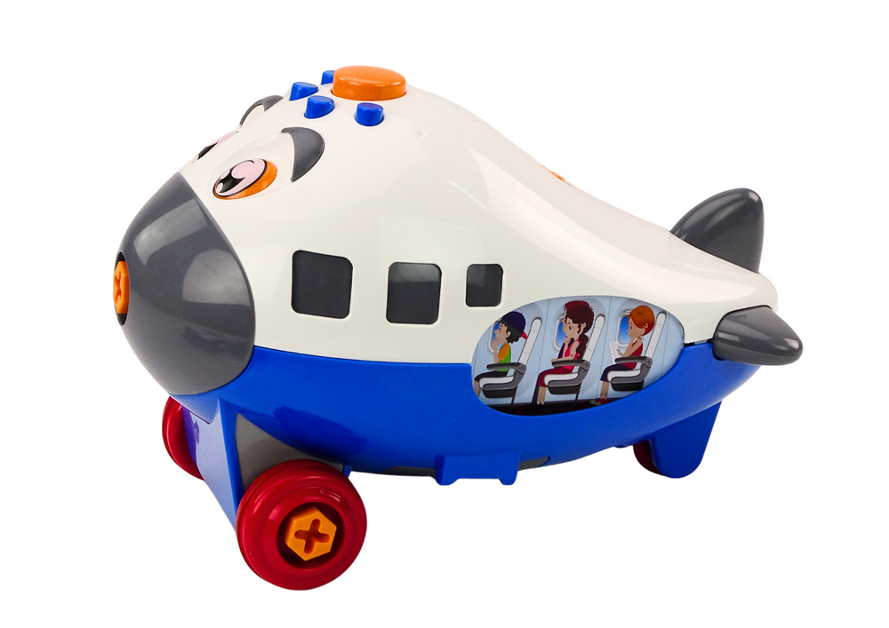 Cartoon Airplane Twisting Wings Diy Blue
