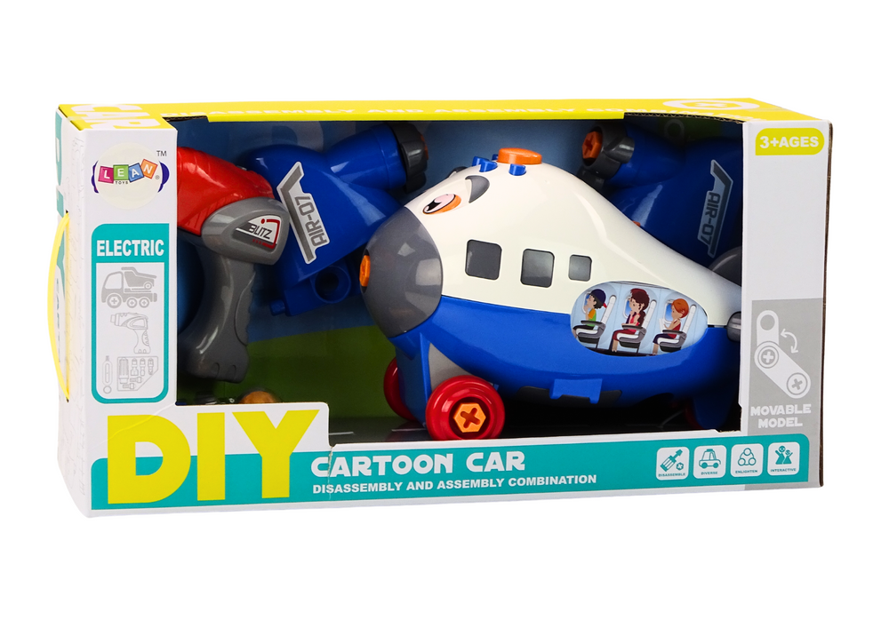 Cartoon Airplane Twisting Wings Diy Blue