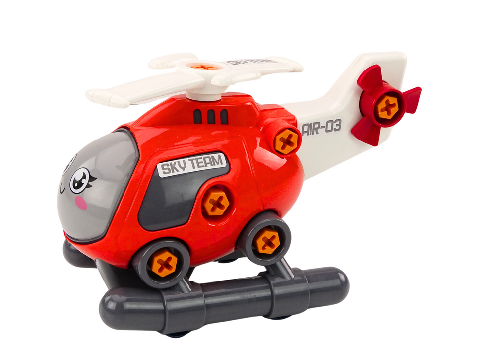 Diy Turning Cartoon Helicopter Red