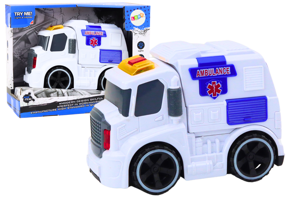 Ambulance Ambulance Geluiden Lichten Rijden Auto Ambulance Wit