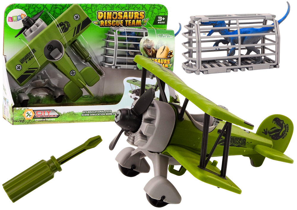 Plane Light Plane Transporting Dinosaurs Cage Unscrewable Green