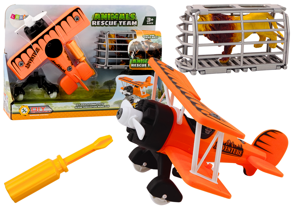 Airplane Light Plane Animal Transport Cage Lion Unscrewable Screwdriver