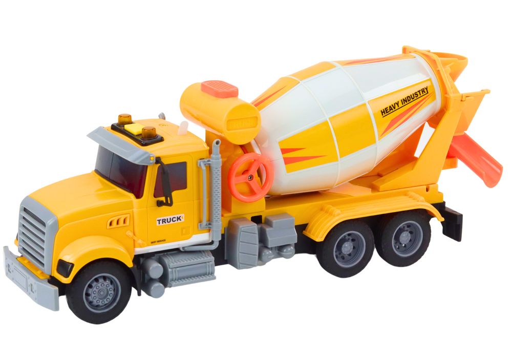Yellow Concrete Mixer Truck With Friction Drive Light And Sound Effects