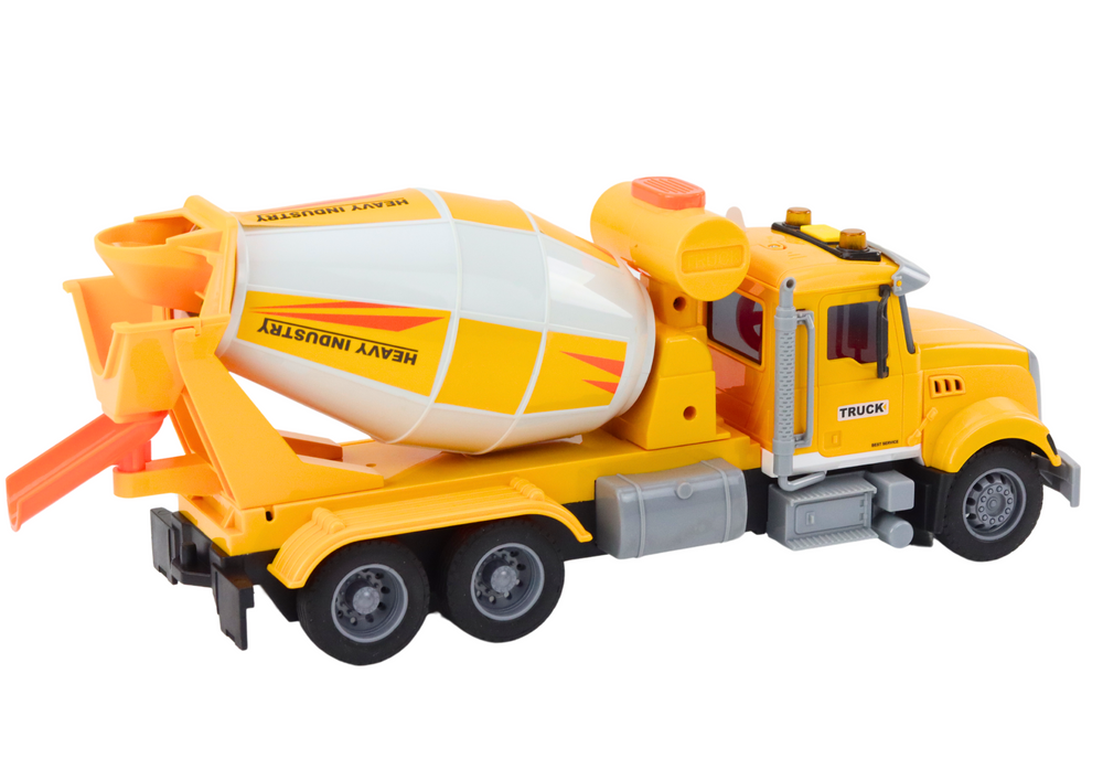 Yellow Concrete Mixer Truck With Friction Drive Light And Sound Effects