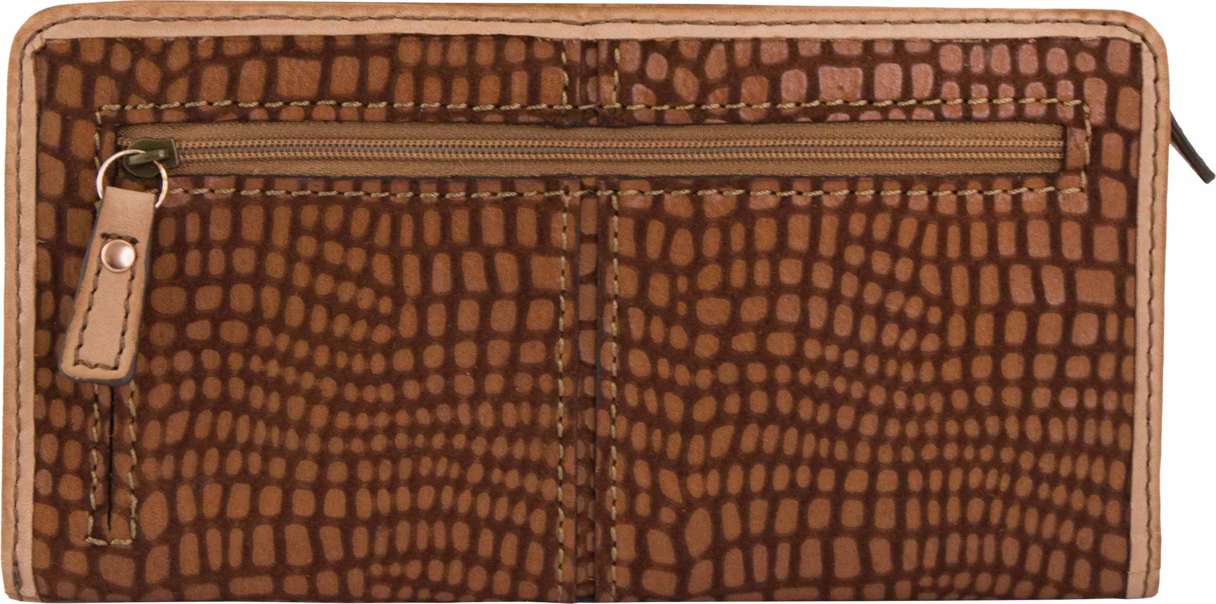 Dámska peňaženka peňaženka z fosílnej kože maddox hnedá hnedá